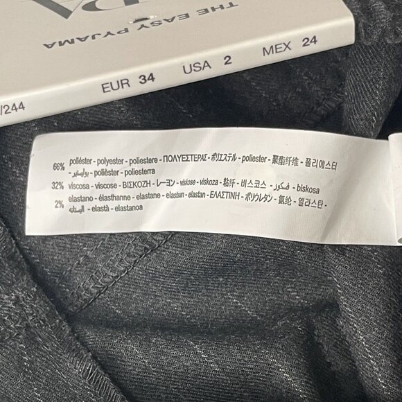 Zara Pants Womens 2 Grey Pinstripe Easy Pyjama Fit Elastic Pull On Drawstring - Picture 14 of 16